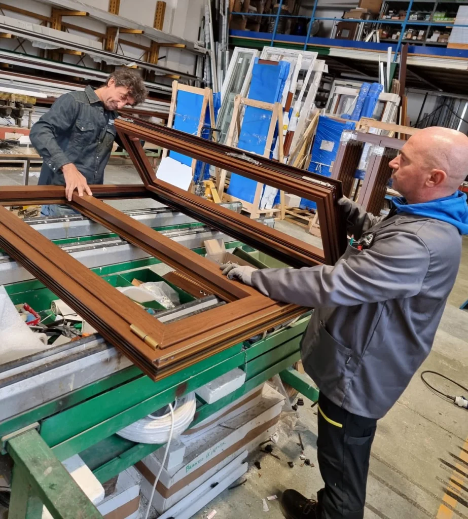 infissi in alluminio effetto legno milano